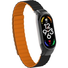 noktaks - Xiaomi Mi Band 7 - Kordon Pu Kordon - KRD-69 - Siyah-Turuncu - T23888