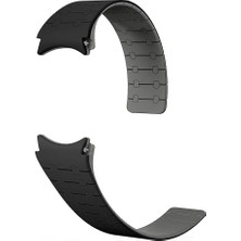 ekılıf - Samsung Watch 5 Pro 45mm 20mm - Kordon Çizgili Desenli Silikon Kordon - KRD-111 - Siyah - T32549