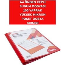 Noki A4 Önden Cepli  Sunum Dosyası 100 Yaprak Yüksek Mikron  Poşet Dosya Noki