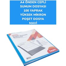 Noki A4 Önden Cepli  Sunum Dosyası 100 Yaprak Yüksek Mikron  Poşet Dosya Noki