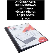 Noki A4 Önden Cepli  Sunum Dosyası 100 Yaprak Yüksek Mikron  Poşet Dosya Noki