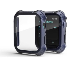 ekılıf - ​​​Apple Watch 7 41mm - Kasa Koruyucu Tank Zırh Kasa ve Ekran Koruyucu - Gard 10 - Lacivert - T24281