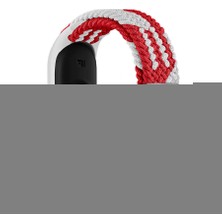 ekılıf - Xiaomi Mi Band 5 - Kordon Örgü Kordon - KRD-49 - Kırmızı-Beyaz - T18936