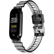 ekılıf - Xiaomi Mi Band 5 - Kordon Silikon Kordon - KRD-27 - Siyah - T15190