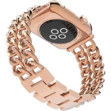 ekılıf - ​​​Apple Watch 42mm - Kordon Cowboy Metal Kordon - Rose Gold - T13678