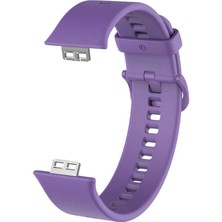 ekılıf - Huawei Watch Fit - Kordon Silikon Kordon - KRD-43 - Lila - T17148