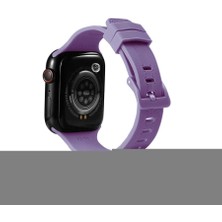 ekılıf - ​​​Apple Watch 38mm - Kordon Silikon Kordon - KRD-23 - Lila - T24204