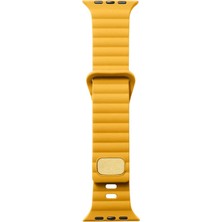 kilifone - ​​​Apple Watch Ultra 49mm - Kordon Silikon Kordon - KRD-73 - Sarı - T24898