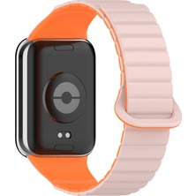 ekılıf - Xiaomi Mi Band 8 Pro - Kordon Silikon Strap Kayış Kordon - KRD-105 - Pembe-Turuncu - T31950