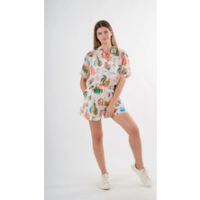 Kadın Çok Renkli Oversize Uzun Kısa Kollu Basic Şifon Gömlek HZL24S-YY996