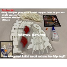 Motorsiklet Michelin + Kuyruk Lastik Yazısı 8Adet Lastik Stiker 15-21 İnç Arası Uyumlu Lastik Sticker