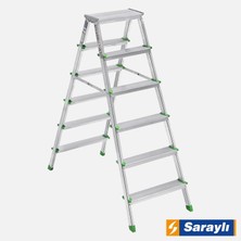 Saraylı 6+6 Çift Basamaklı Alüminyum Merdiven
