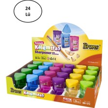 Brons Kalemtraş Hazneli Üçgen BR-572 Karışık Renk 24'lü