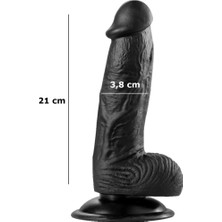 Vomentrend 21 Cm Belden Bağlamalı Realistik Vantuzlu Zenci Dildo Penis