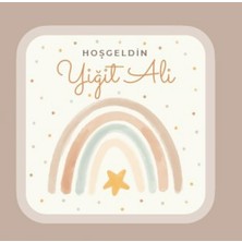 Birim Etiket Isme Özel Hoşgeldin Bebek Etiketi Sticker 4x4 cm 70 Adet