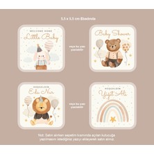 Birim Etiket Isme Özel Hoşgeldin Bebek Etiketi Sticker 5,5x5,5 cm 70 Adet