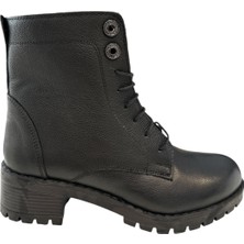 Castle Black YLDZ-3680-1 Kadın  Deri Klasık Bot Siyah