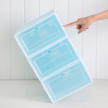 Sumsool 6 Parça Şeker Renkli Ayakkabı Kutusu, Şeffaf Plastik Ayakkabı Saklama Mavi (Yurt Dışından)