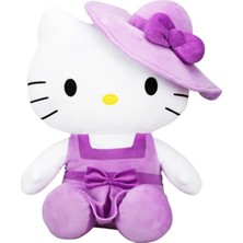 PopŞeker Mor Rengin En Sevimli Temsilcisi: Lisanslı Hello Kitty Şapkalı Peluş 50CM.