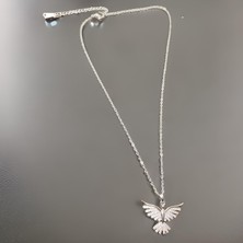 Fm Kalitesi ile Gümüş Renk Açık Kanat Anka Kuşu Detaylı Ince Zincir Model 316 L Stainless Steel Antialerjik Şıklığınızı Tamamlayacak Çelik Kolye Kolye Uzunluğu 40-45 Cm.