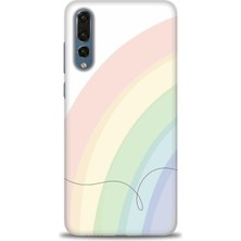 Kılıf Evreni Huawei P20 Pro Kılıf Hd Baskılı - Soft Gökkuşağı + 9h Nano Ekran Koruyucu