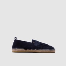 Togo Erkek Espadril Loafer AYAKKABI[052051], Lacivert Süet, 40
