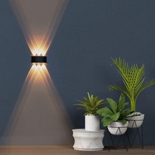 Elektrik Bağlantılı, 6 Watt, Amber Işık Ledli, Ultra Kaliteli Iç ve Dış Mekan, Bahçe, Balkon Apliği