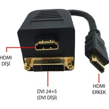 Ttaf Hdmı Erkek - Hdmı Dişi + Dvı 24+5 Dişi Pasif Y Ayırıcı Kablo