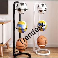 Trendesk Metal Siyah /beyaz Futbol Top Standı ,basketbol Top Standı 90 cm
