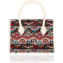 Etnik Desenli Kadın El Omuz Çanta Mottif Istanbul Otantik Goblen 1003