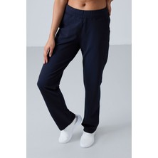 Tommy Life İndigo Yüksek Bel Cepli Rahat Form Klasik Paça Kadın Eşofman Alt - 94185