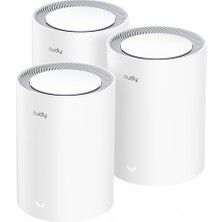 Cudy M1800 3-Pack AX1800MBPS 2.4/5ghz Ap/re/wısp Gigabit Mu-Mımo Kablosuz 3'lü Mesh Wi-Fi 6 Sistemi