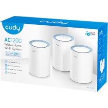 Cudy M1200 3-Pack AC1200MBPS 2.4ghz/5ghz Ap/re/wısp Mu-Mımo Kablosuz 3'lü Mesh Wi-Fi Sistemi