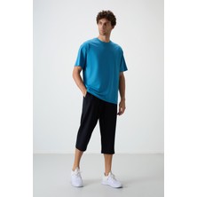Tommy Life Lacivert Pamuklu Yumuşak Dokulu Standart Fit Nakışlı Erkek Kapri - 83102