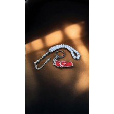 Hediyelik 33'lü Cam Model Tesbih ve Türk Bayrağı Anahtarlık