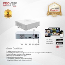 Provzen Premium Hikvision 4 Kameralı Güvenlik Kamera Seti 500Gb