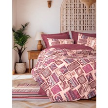 Cotton Box Ethnic Tek Kişilik Estilo Bordo Nevresim Takımı