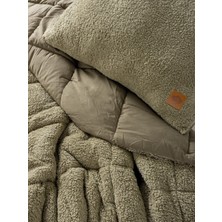 Cotton Box Tek Kişilik Peluş Yorgan Seti Taş 155x215 cm