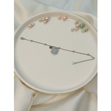 Modern Yonca Desenli Çelik Kadın Bileklik