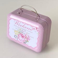 Yumakça Metal Kutu, Valiz Figürlü, Hediyelik, Takı, Dikiş ve Hobi Kutusu  F Model  *8 cm *5,5 cm *4 cm