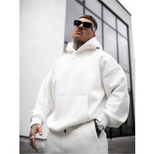 Erkek Beyaz Ny Life  Baskılı Sweatshirt
