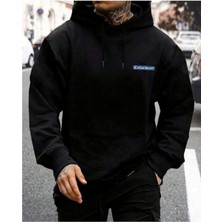 Erkek Siyah  Oversize Cellorheart Baskılı Sweatshirt