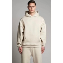 Erkek Bej Rengi Oversize Sweatshirt