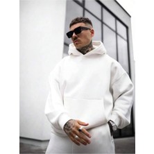 Erkek Beyaz Ny Life  Baskılı Sweatshirt
