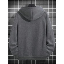 Erkek Koyu Gri Boston Baskılı Sweatshirt