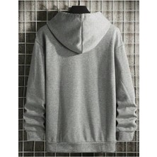 Erkek Gri Oversize Cellorheart Baskılı Sweatshirt