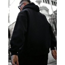 Erkek Siyah  Oversize Cellorheart Baskılı Sweatshirt