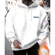 Erkek Beyaz  Oversize Cellorheart Baskılı Sweatshirt