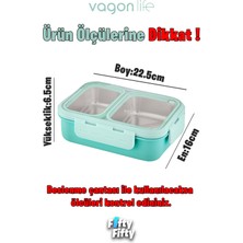 Vagonlife Lunch Box 700 ml Tek Kat Iki Bölmeli Metal Kaşıklı Yeni Nesil Sefer Tası