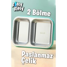 Vagonlife Lunch Box 700 ml Tek Kat Iki Bölmeli Metal Kaşıklı Yeni Nesil Sefer Tası